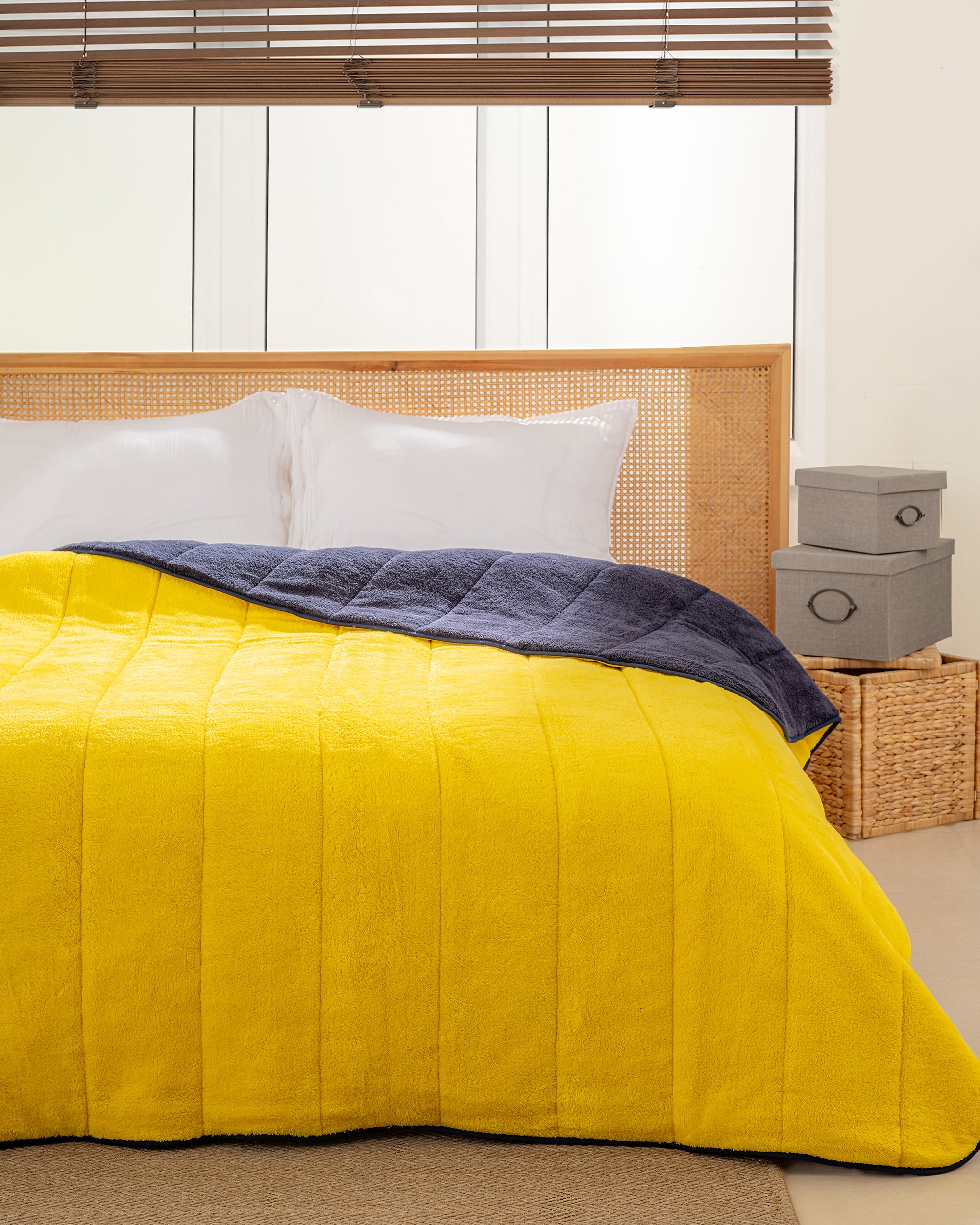 Sarı – Lacivert Çift Taraflı Wellsoft Yorgan